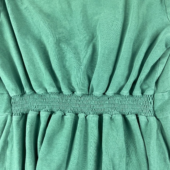 Motherhood Womens Blouse Green Vneck Cinch Waist M - Picture 8 of 9